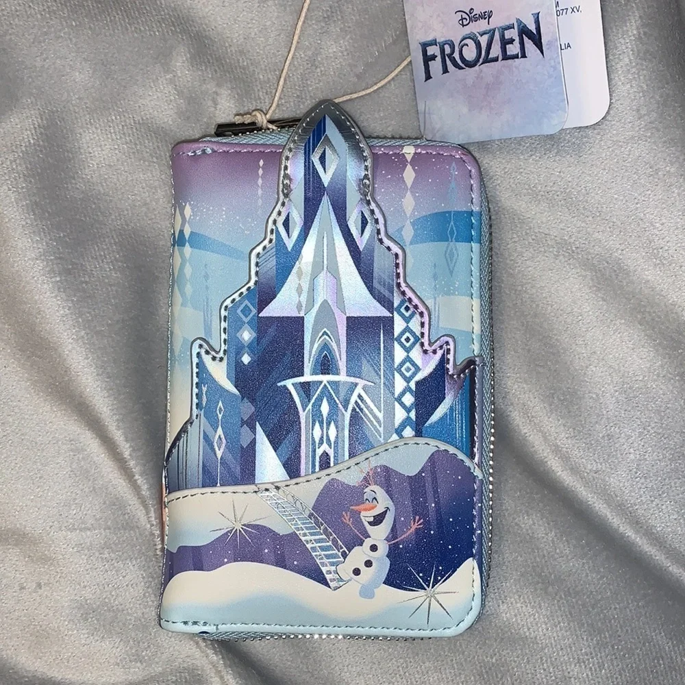 Loungefly Disney FROZEN princess castle zip around wallet Anna Elsa Olaf NWT